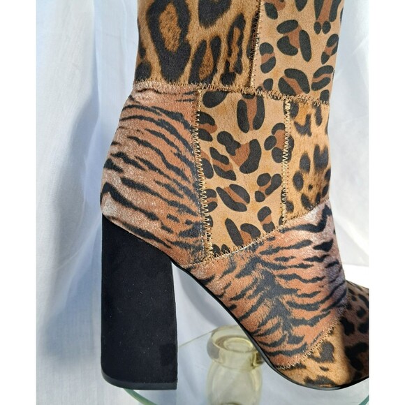 Shoe Republic LA Cheetah Leopard Animal Print Suede Boot Size 9 - Picture 4 of 12
